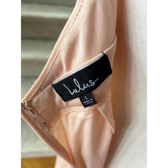 Lulus Blush Pink Sequin Plunge V-Neck Backless Maxi Thigh Slit Gown - Picture 7 of 9